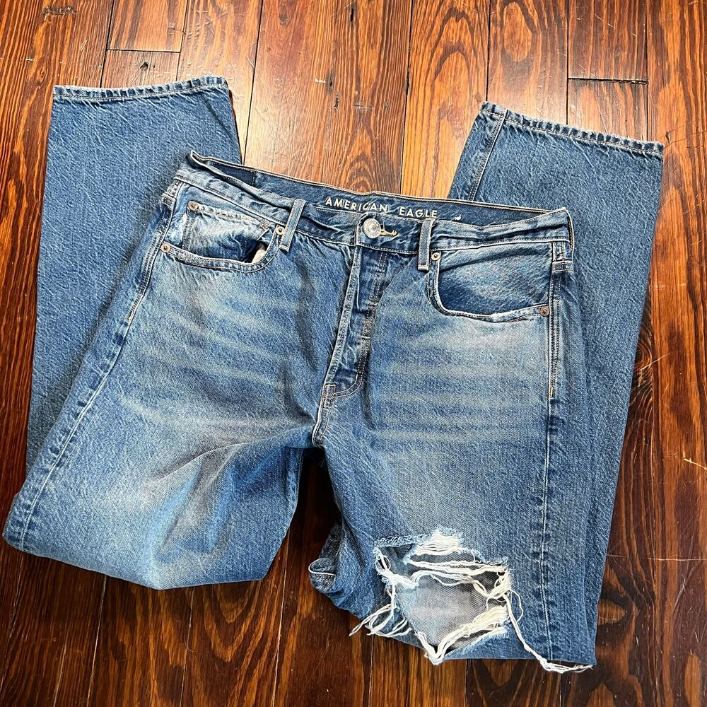 American Eagle 8 Y2K Straight Jeans Blue
